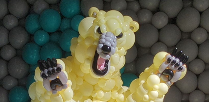 Ferocious polar bear face.