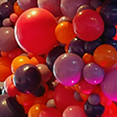 Close up of organic style balloons.